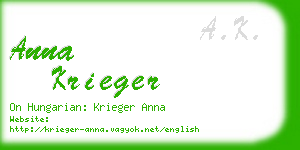 anna krieger business card